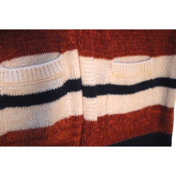 Knox Rose Striped Cardigan Sweater S Rust Navy Cream Boho Elevated Indie - Picture 5 of 7